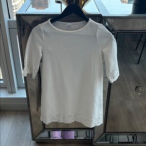 Elegant White Lace Trim Top